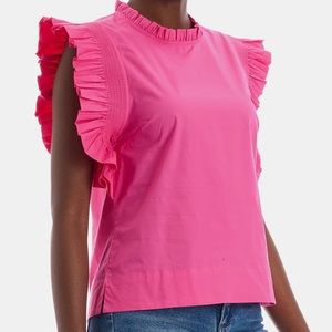 ENGLISH FACTORY Ruffle Sleeve poplin top